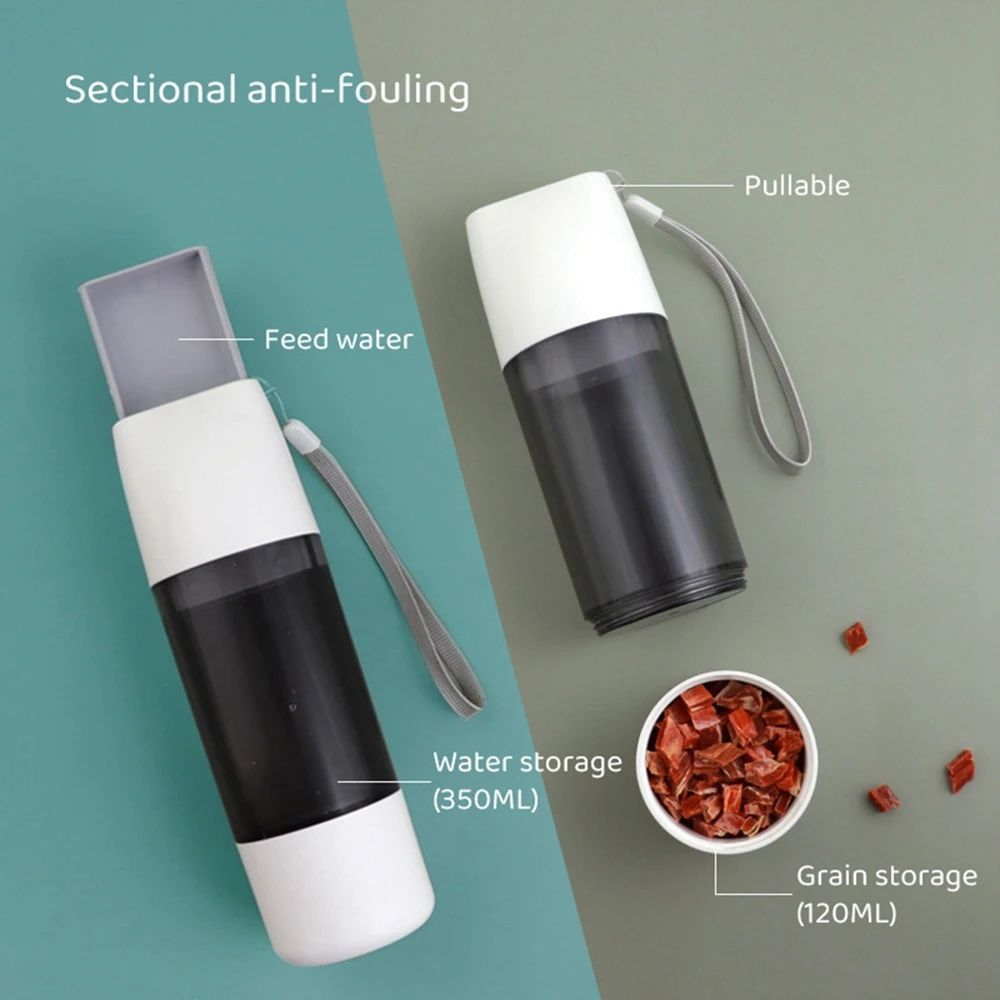 Portable Pet Water Bottle & Feeder For Outdoor Adventures