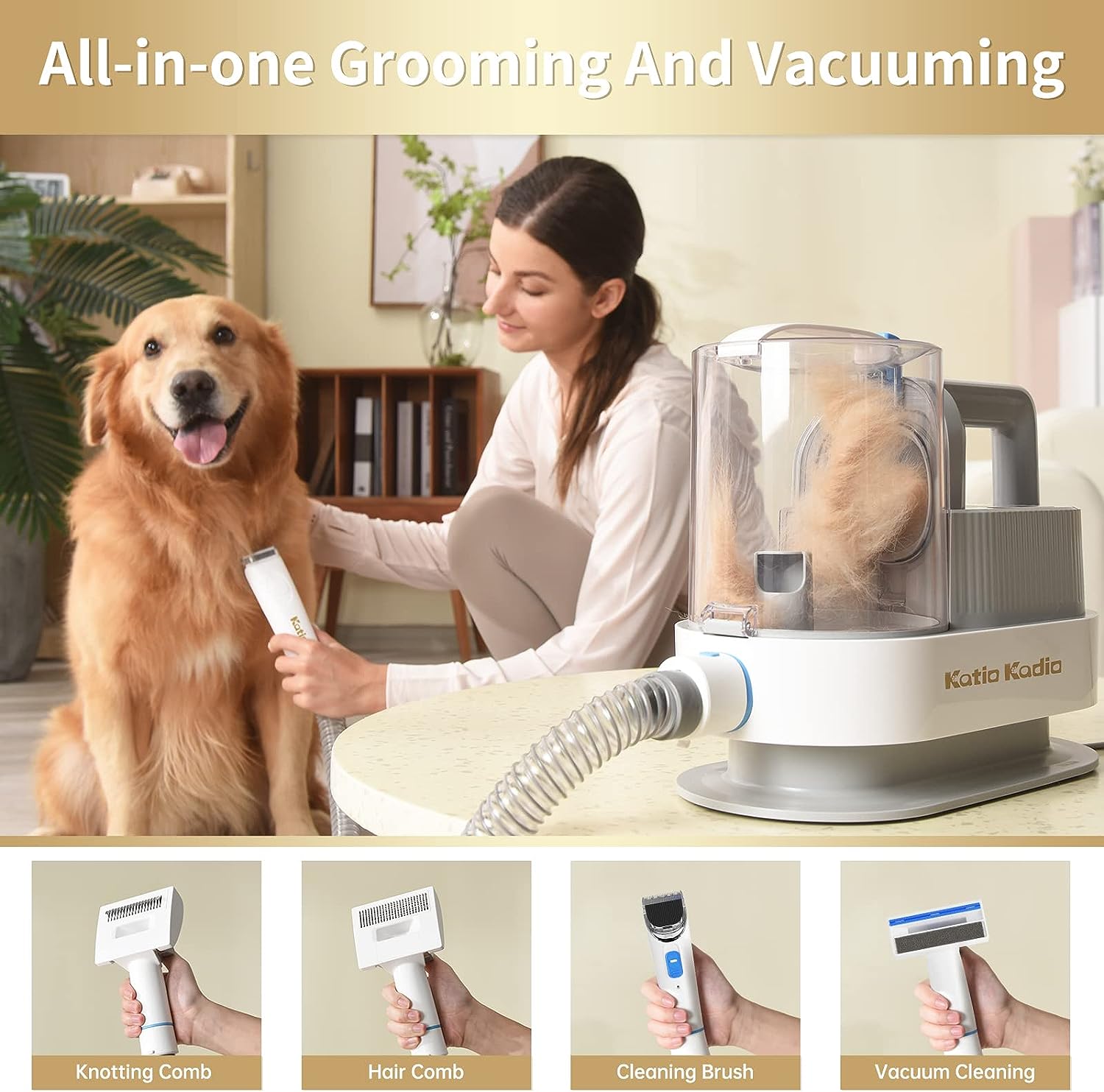 5 In 1 Low Noise Dog Grooming Kit For Clean And Relaxed Living